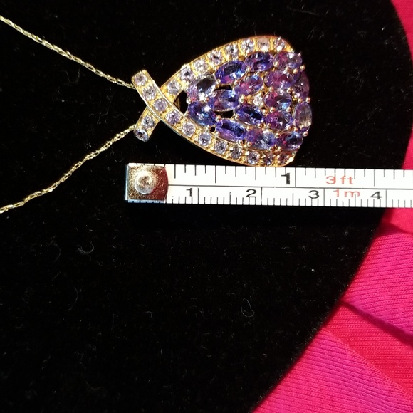 Tanzanite Large Pendant Slide 10kt gold - Picture 2 of 11